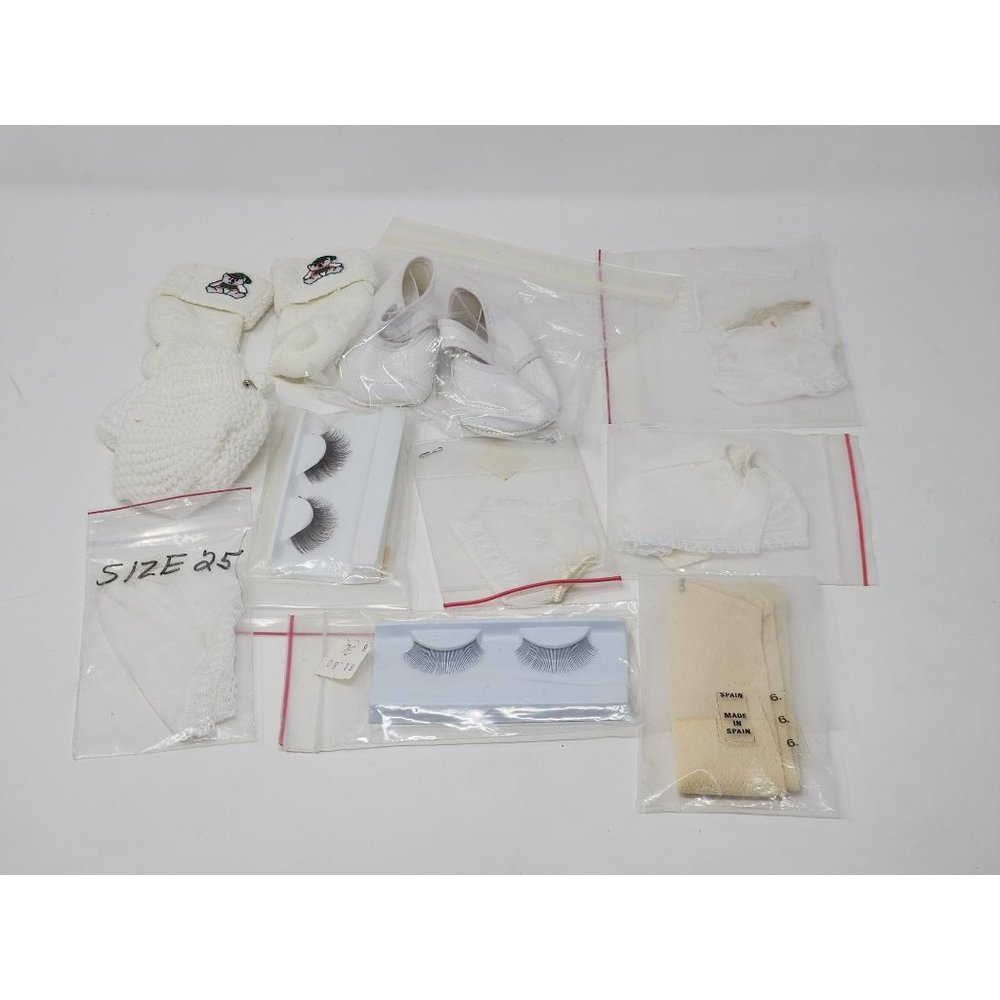 Lot of 48-10 Pairs Of Shoes 22Under Garments/Socks 15 Sets Of Eyelashes 1String